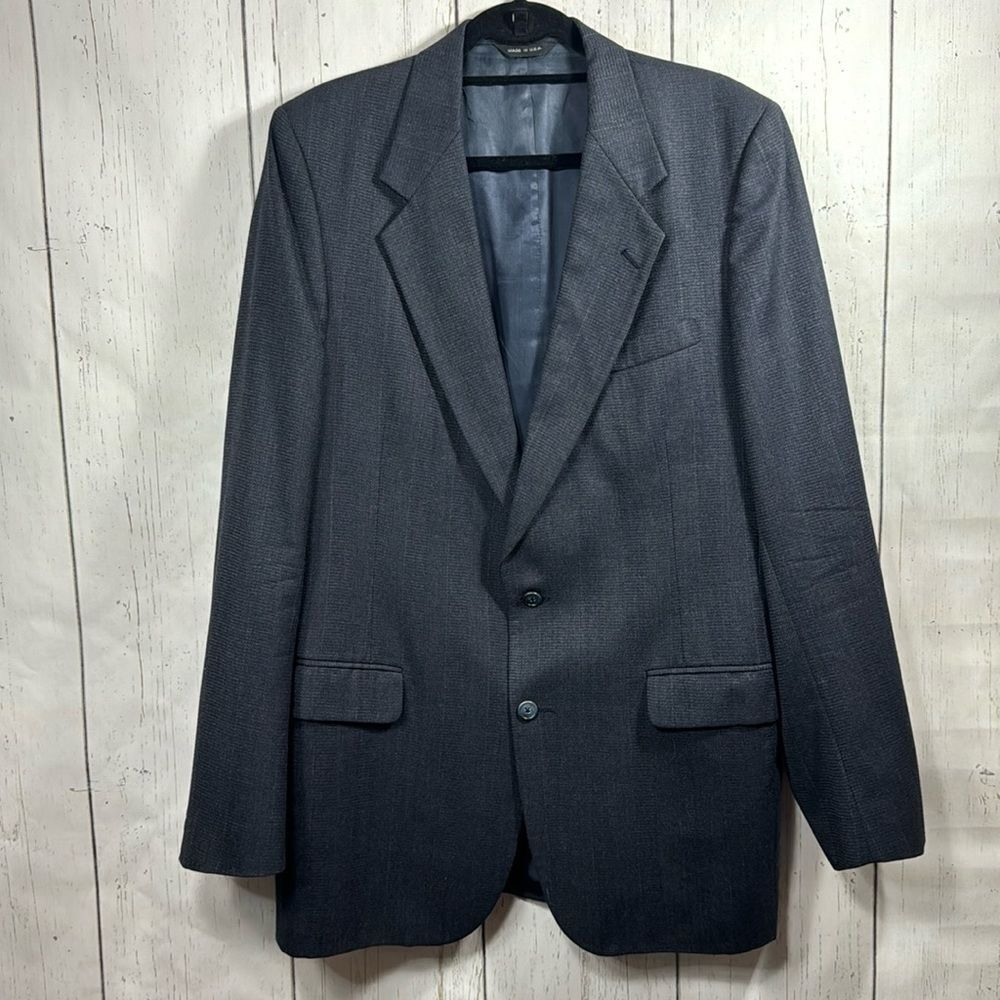 Lanvin Mens Virgin Wool Midnight Blue Double Breasted Regular 34 Blazer Jacket